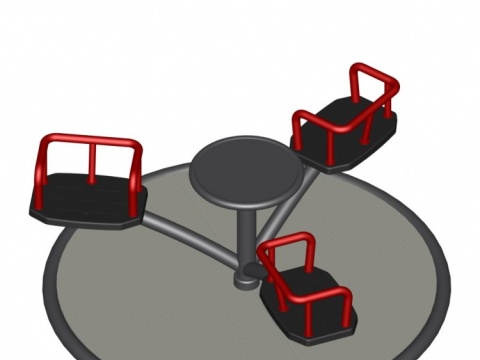 Crossed Arms Roundabout w. Platform - 3 Seats